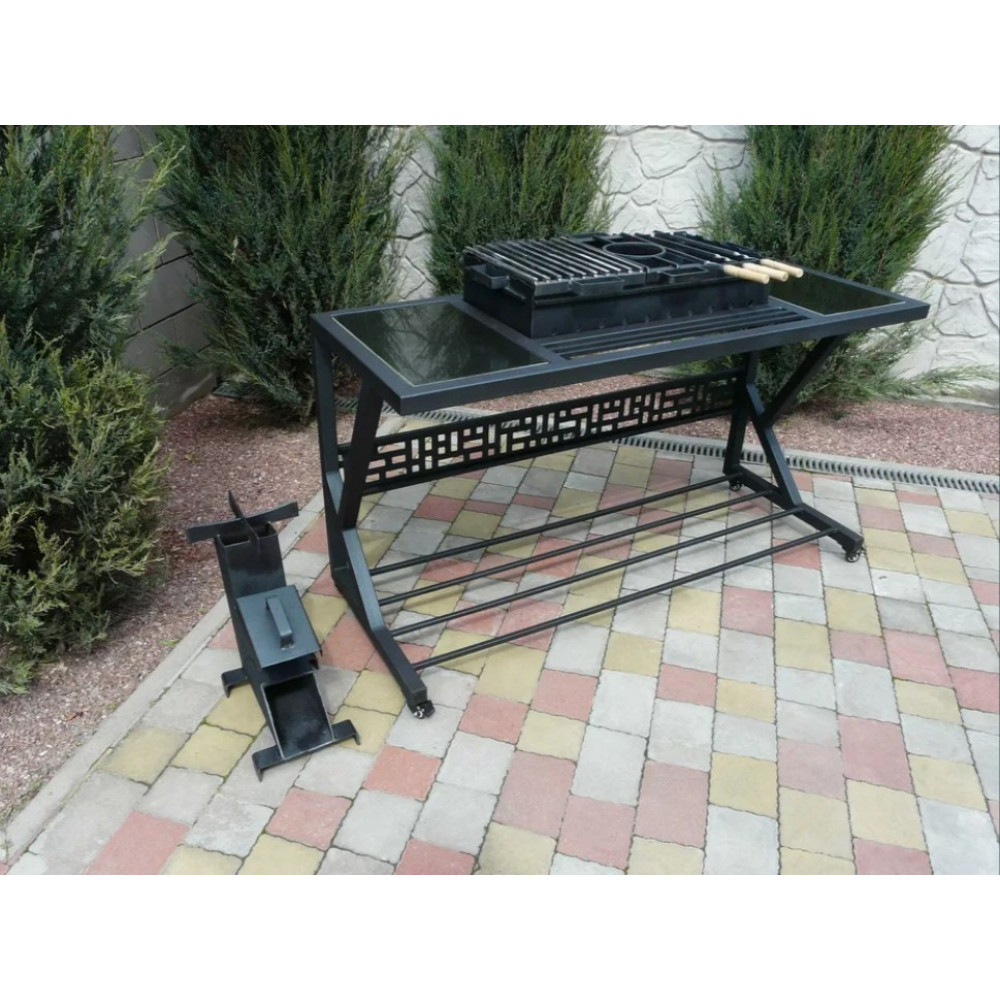 Мангал Лофт 5 мм с печкой на 10 шампуров многофункциональный