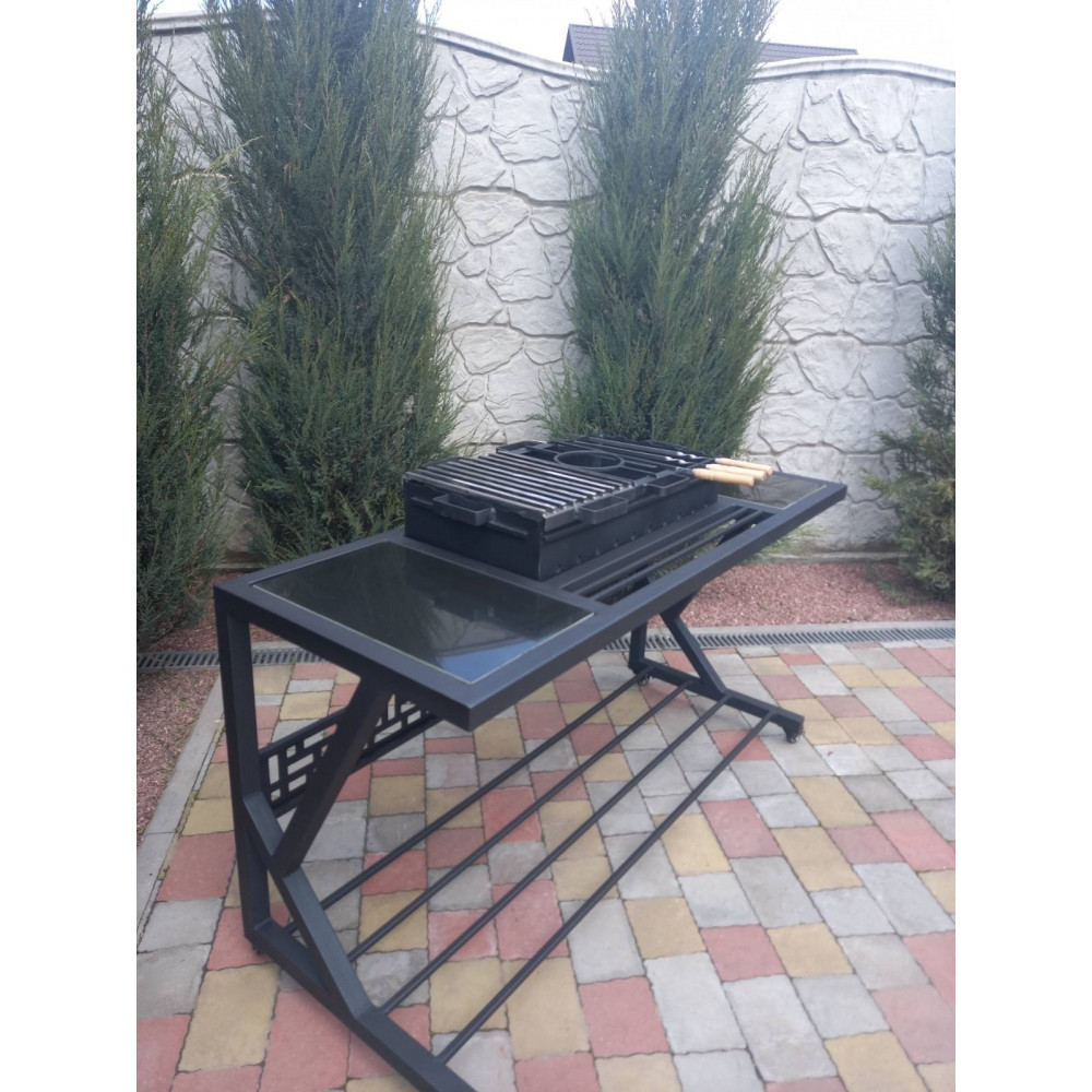 Мангал Лофт 5 мм с печкой на 10 шампуров многофункциональный