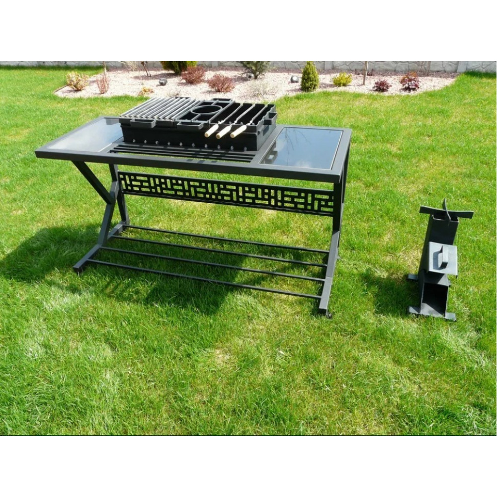 Мангал Лофт 5 мм с печкой на 12 шампуров многофункциональный
