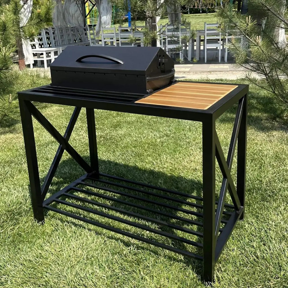 Мангал Лофт-барбекю 4 мм на 9 шампурів з решіткою-гриль