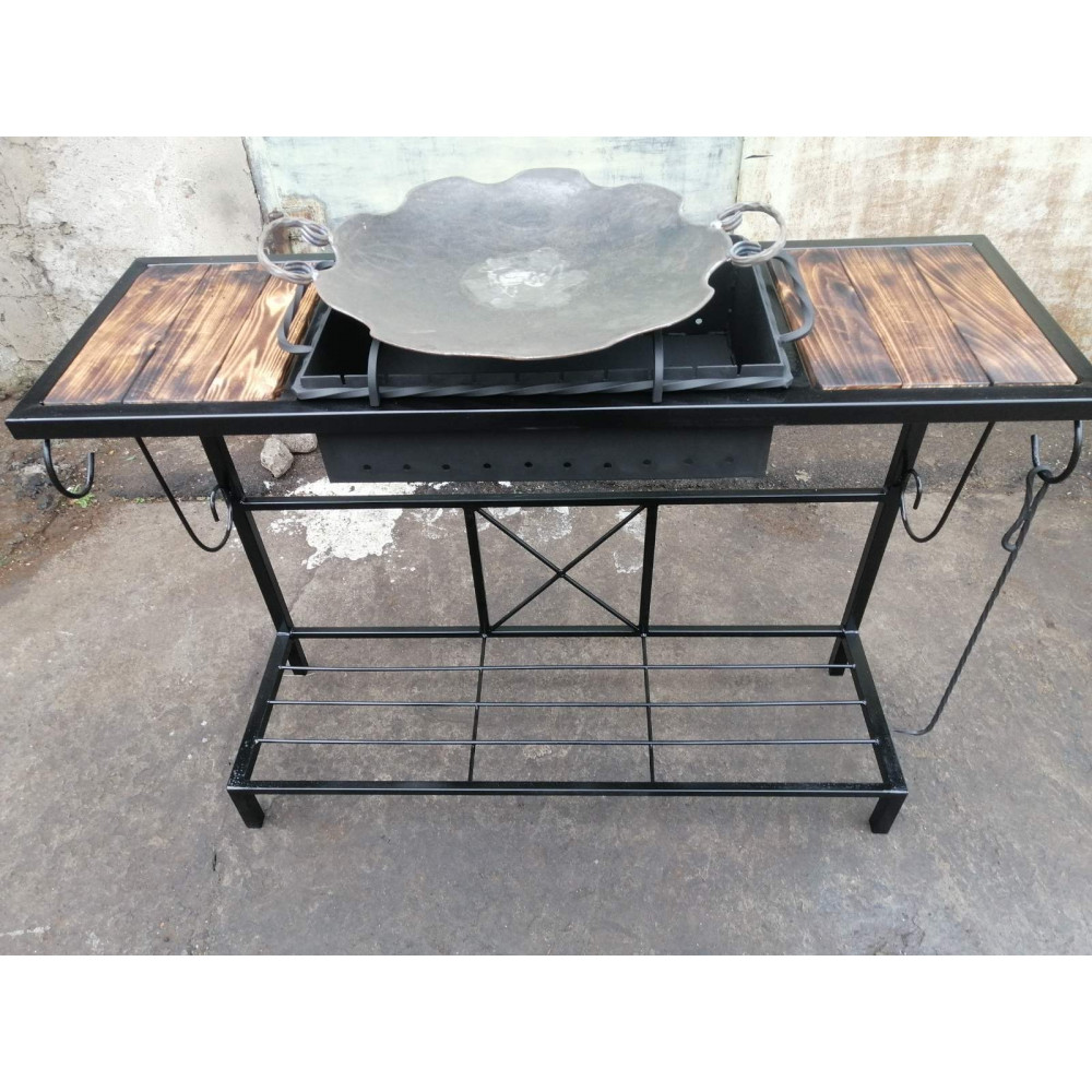 Мангал в стилі Лофт 4 мм на 10 шампурів