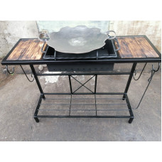 Мангал в стилі Лофт 4 мм на 10 шампурів