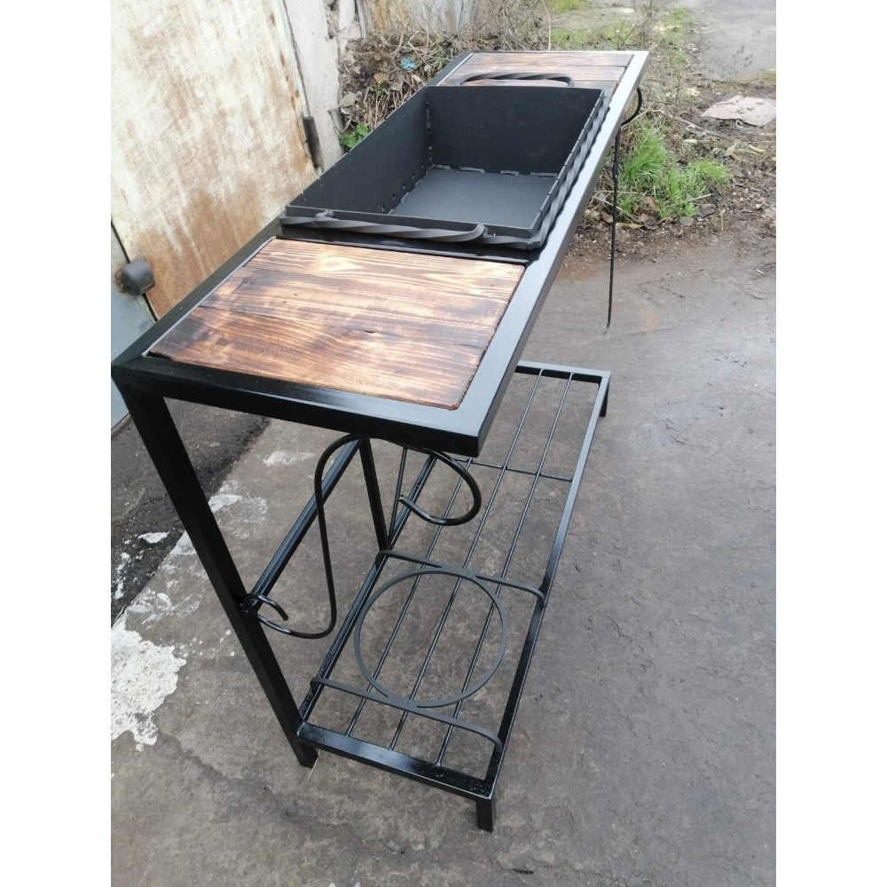 Мангал в стилі Лофт 4 мм на 10 шампурів