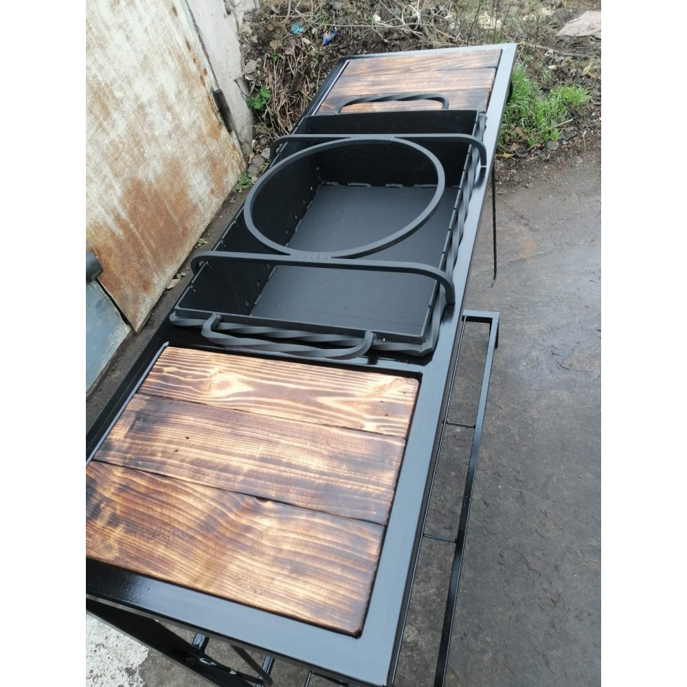 Мангал в стилі Лофт 4 мм на 10 шампурів