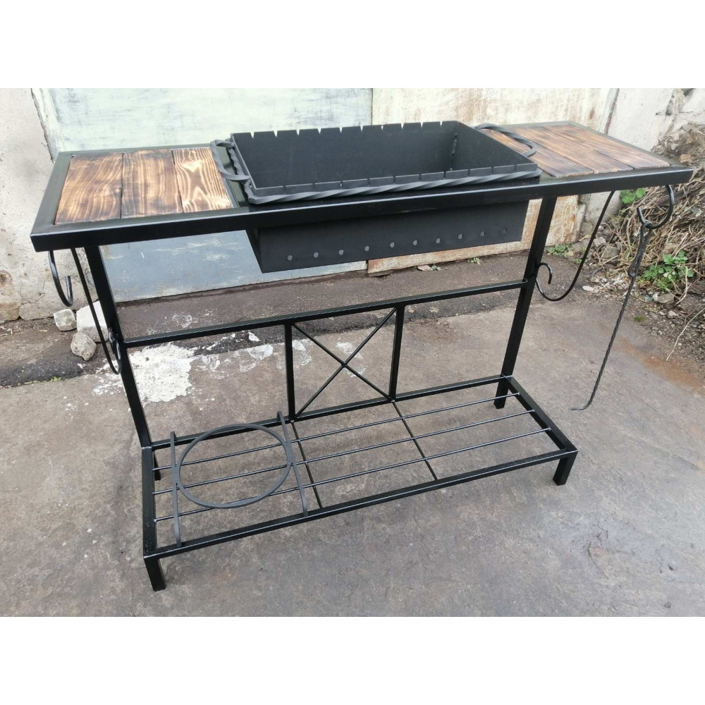 Мангал в стилі Лофт 4 мм на 10 шампурів