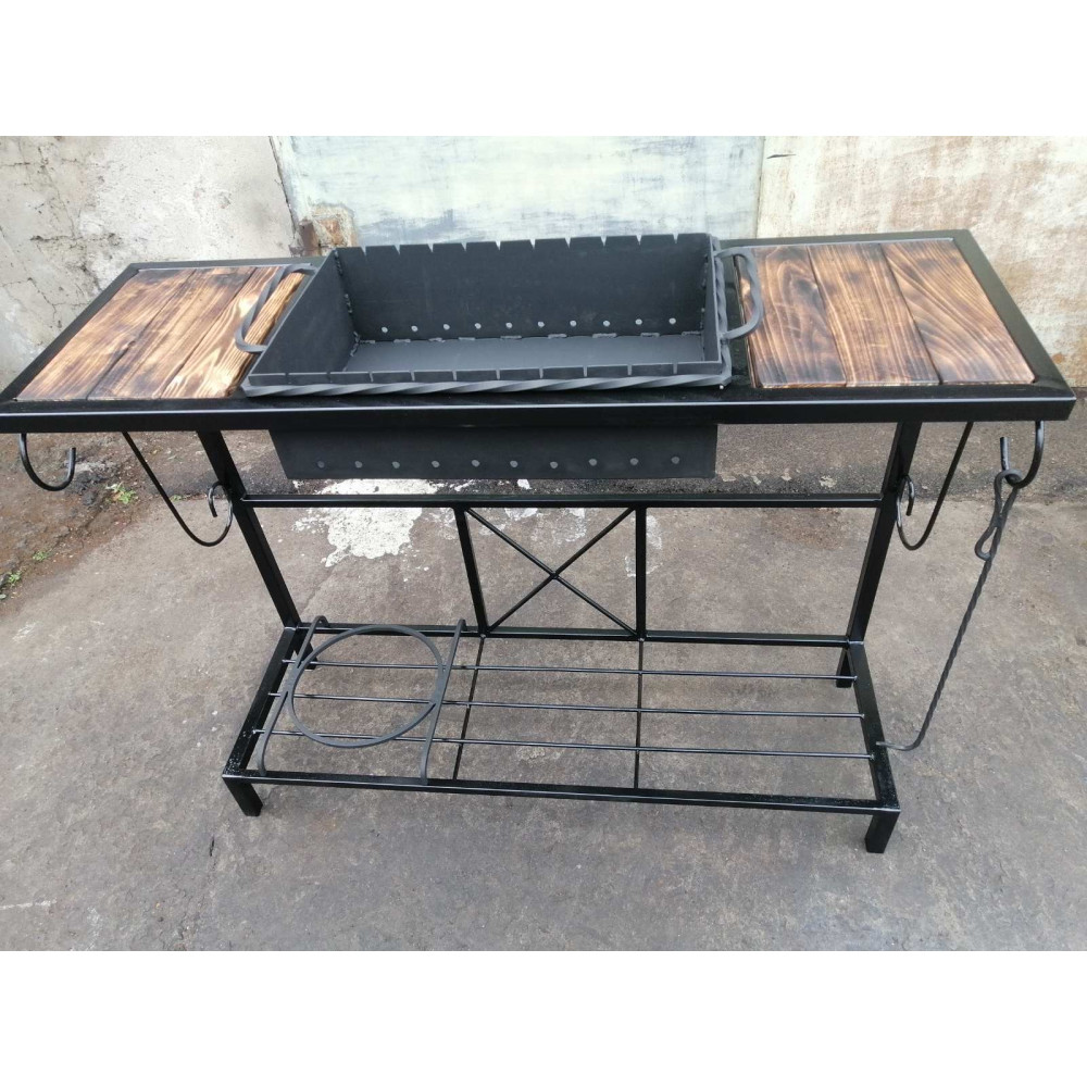 Мангал в стилі Лофт 4 мм на 10 шампурів