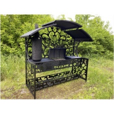 Мангал з коптилнею та пічкою під казан