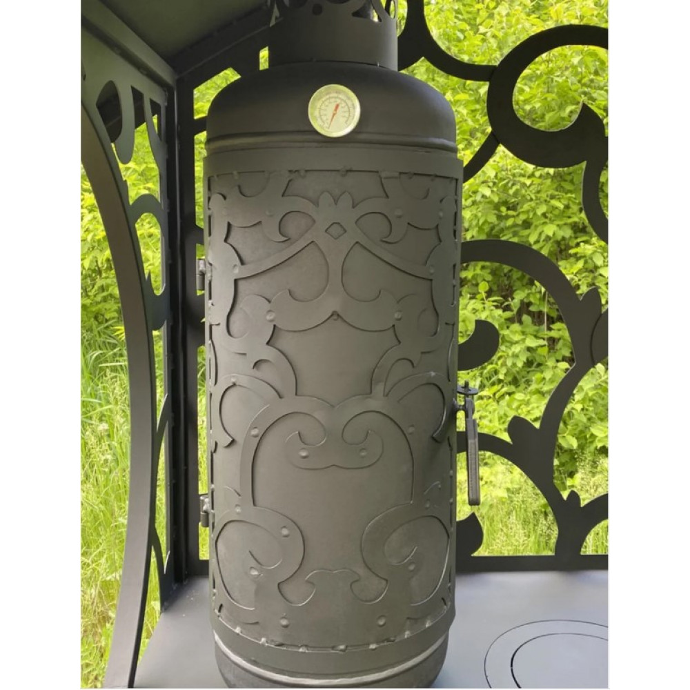 Мангал з коптилнею та пічкою під казан