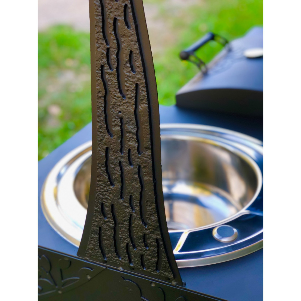 Мангал з коптильнею, пічкою та мийкою DE LUXE 