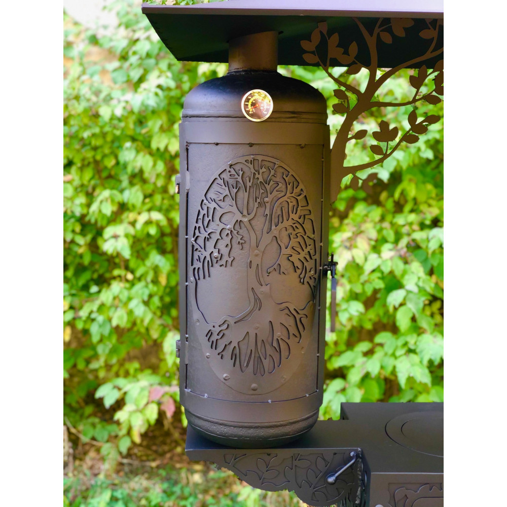 Мангал з коптильнею, пічкою та мийкою DE LUXE 