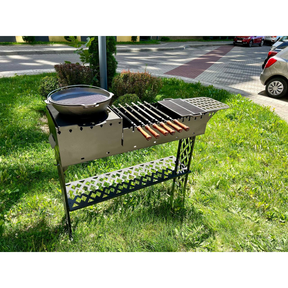 Мангал з пічкою на 11 шампурів