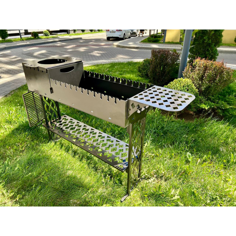 Мангал з пічкою на 11 шампурів