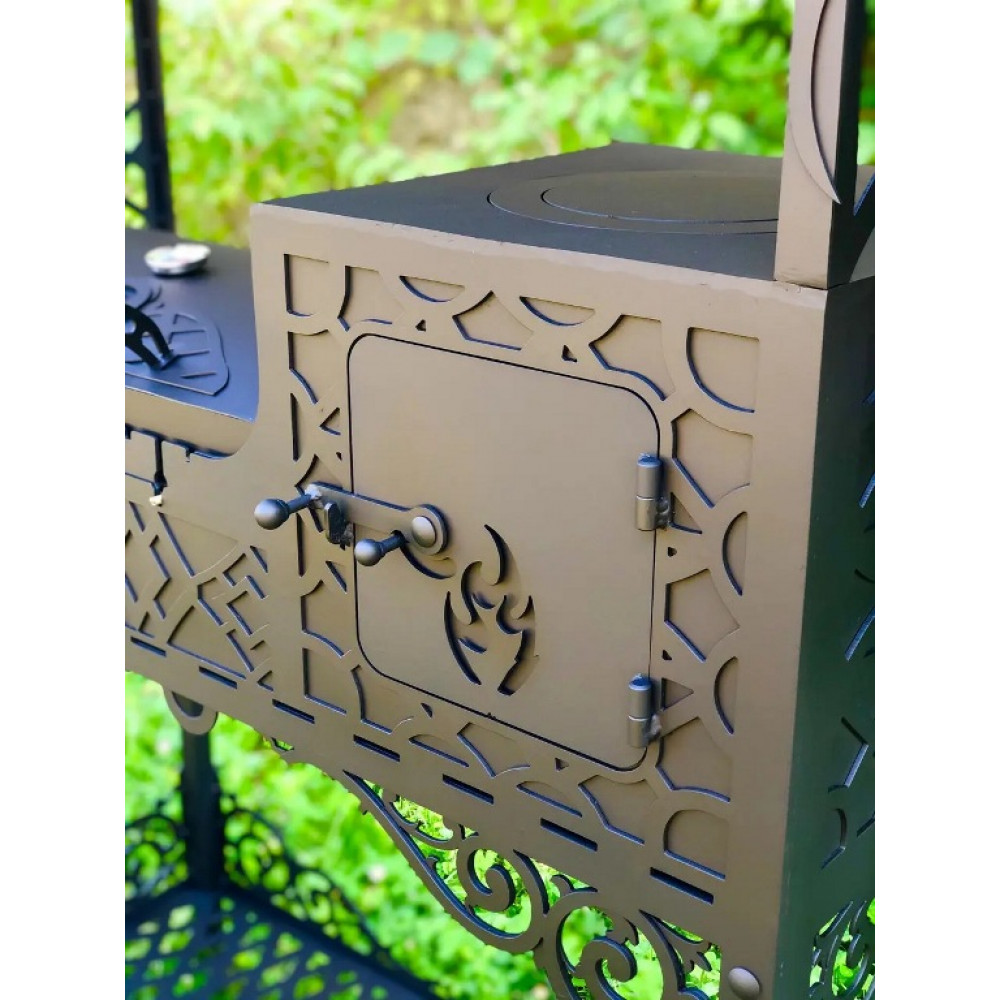 Мангал коптильня з пічкою під казан Quantum 3 в 1 