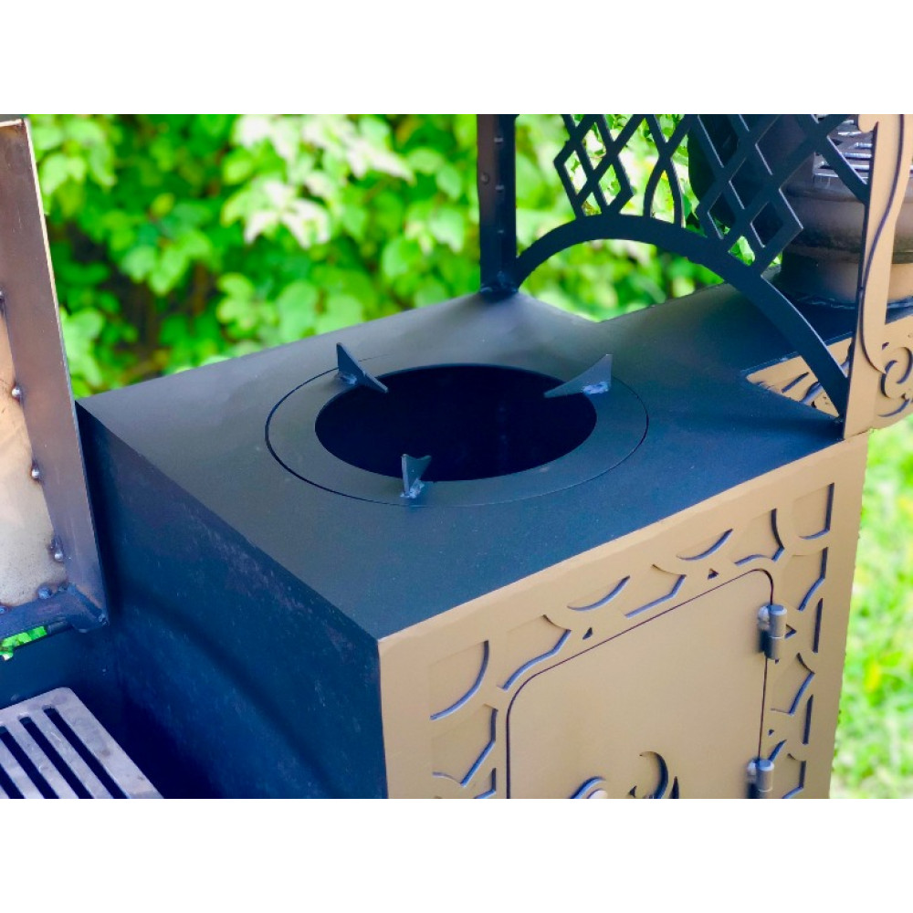 Мангал коптильня с печкой под казан Quantum 3 в 1 