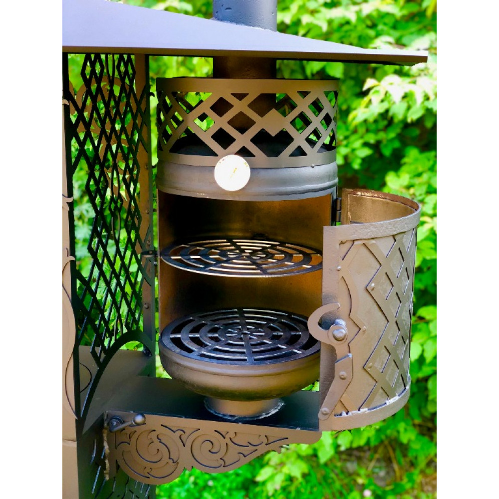 Мангал коптильня с печкой под казан Quantum 3 в 1 