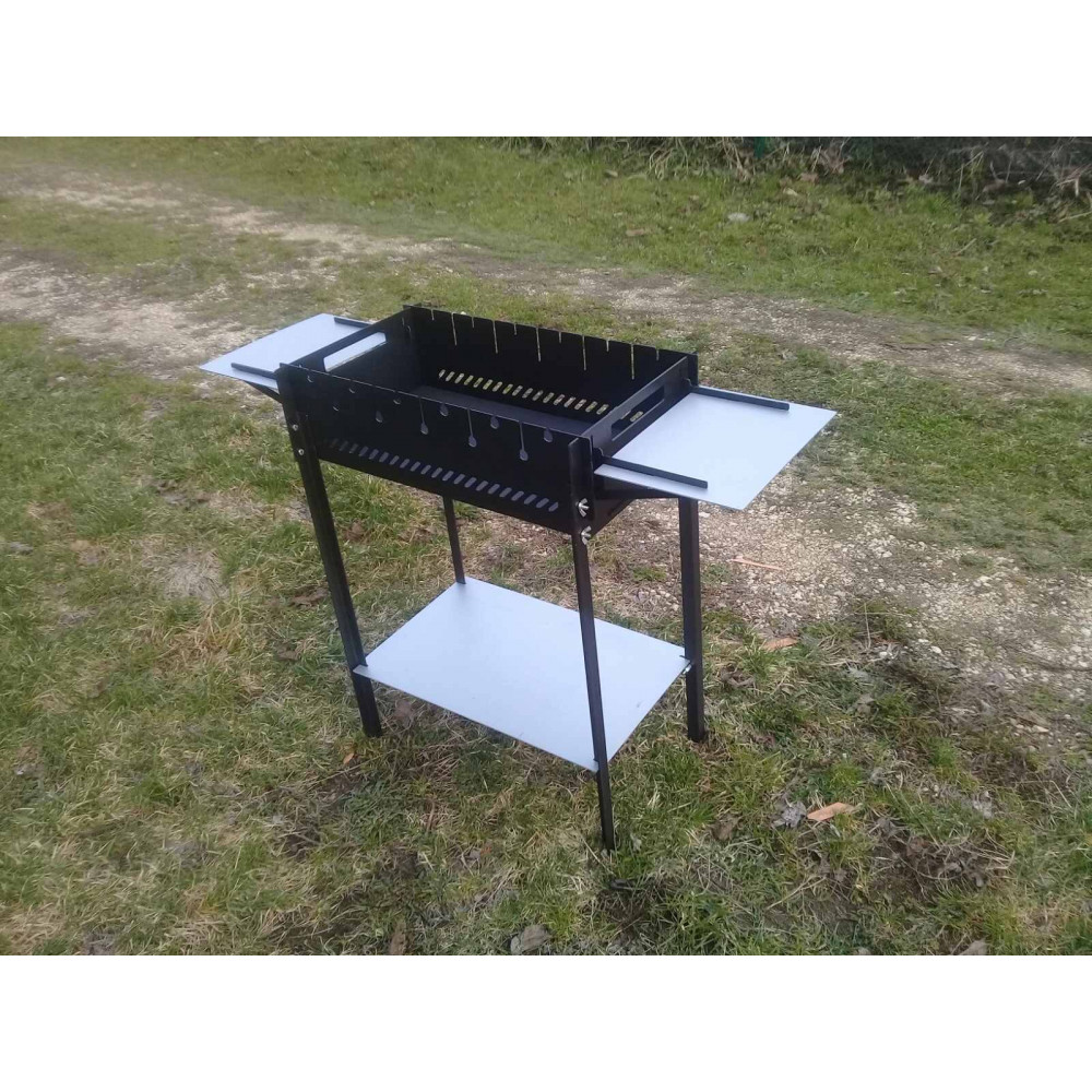 Мангал на 10 шампурів з решіткою та підставкою під казан