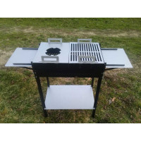 Мангал на 10 шампурів з решіткою та підставкою під казан