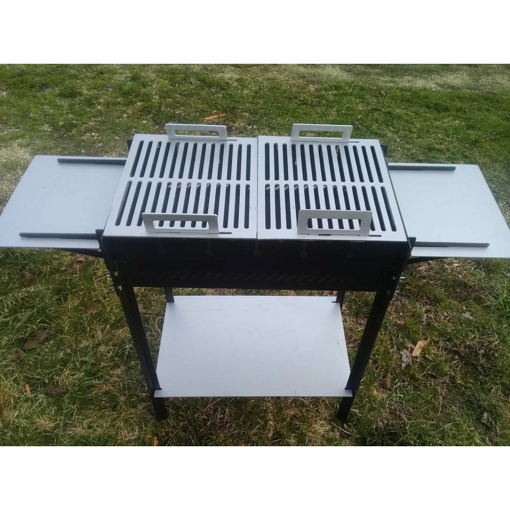 Мангал на 10 шампурів з решіткою та підставкою під казан