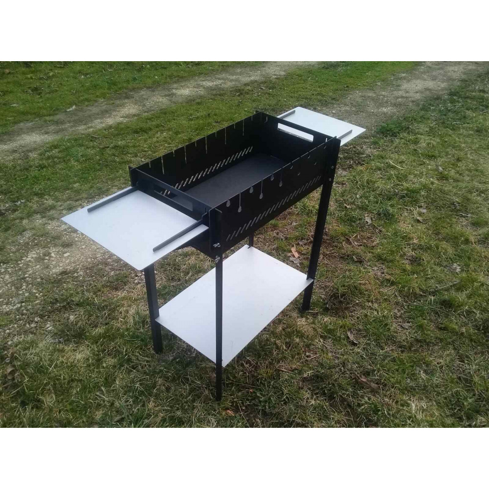 Мангал на 10 шампурів з решіткою та підставкою під казан