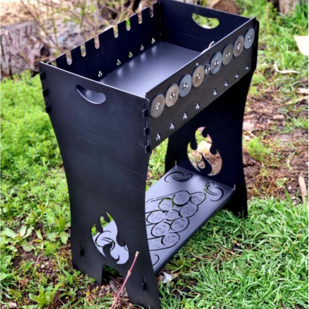 Мангал розбірний 3 мм АВТОМАТИЧНИЙ на 8 - 14 шампурів