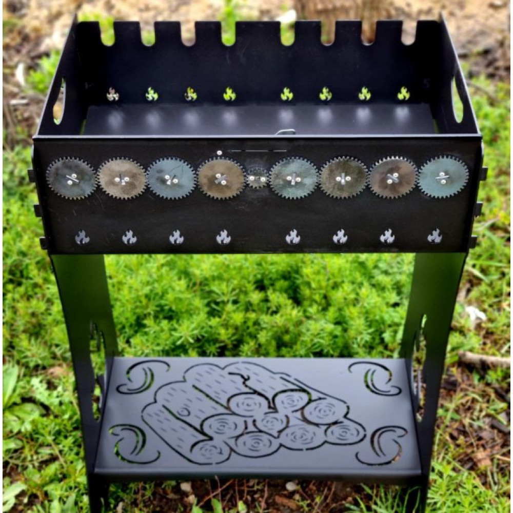 Мангал розбірний 3 мм АВТОМАТИЧНИЙ на 8 - 14 шампурів