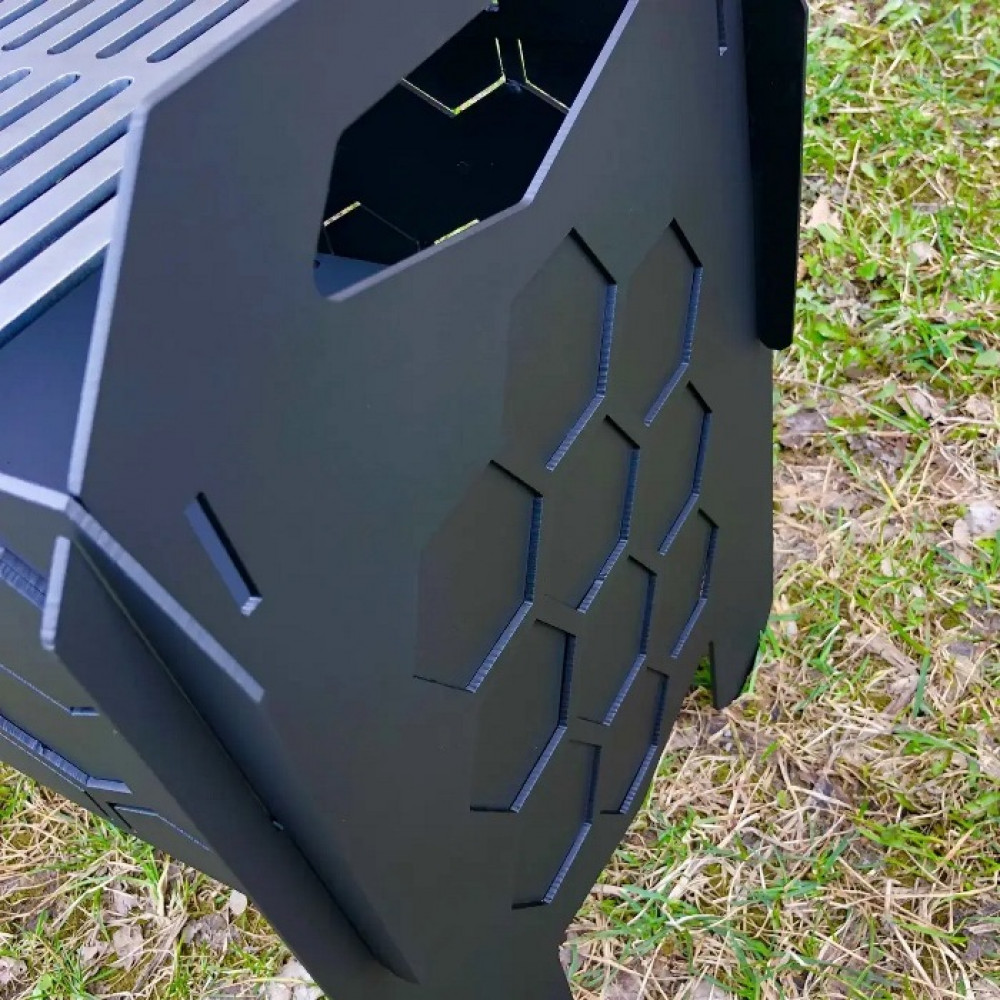 Мангал розбірний 3 мм з решіткою 2 в 1