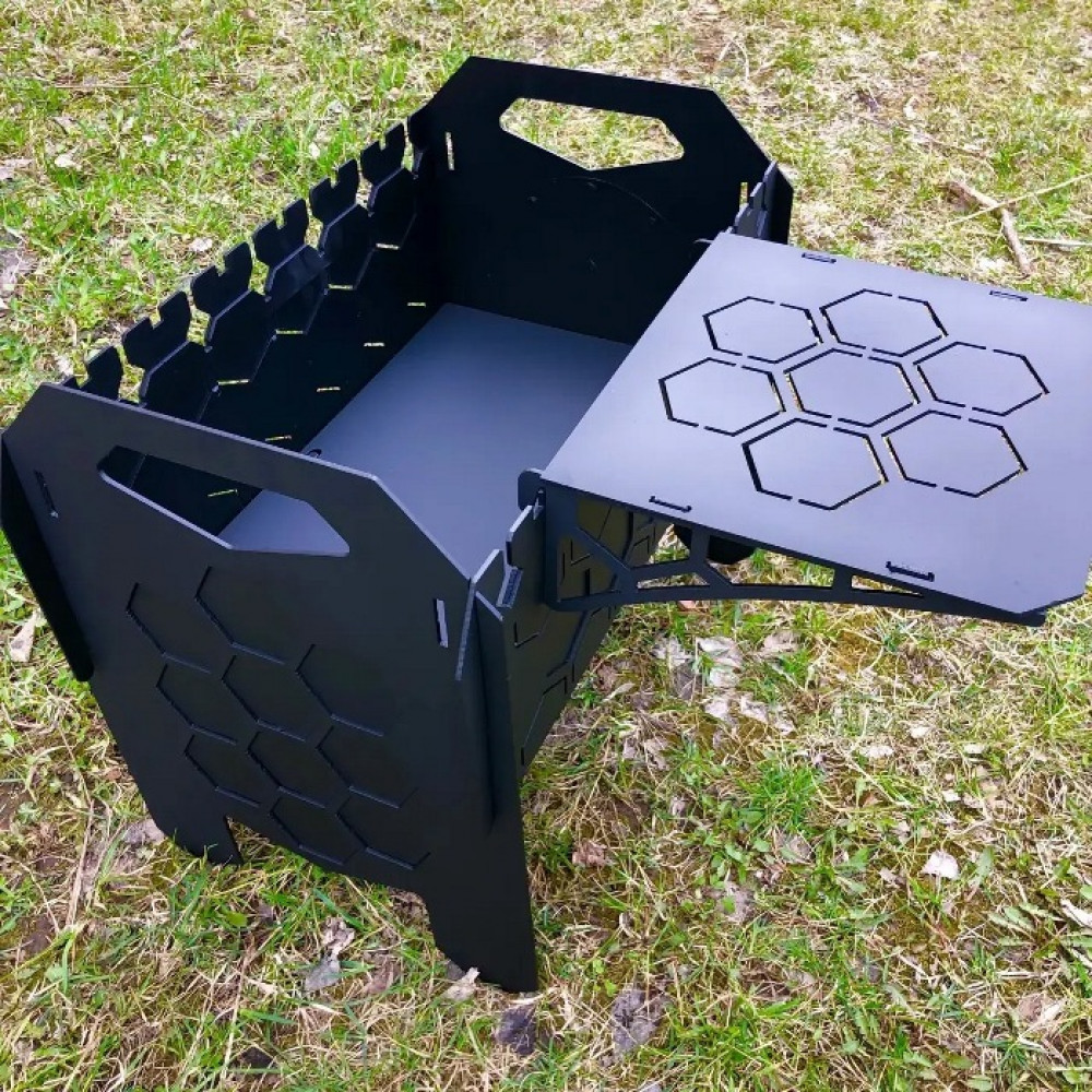 Мангал розбірний 3 мм з решіткою 2 в 1