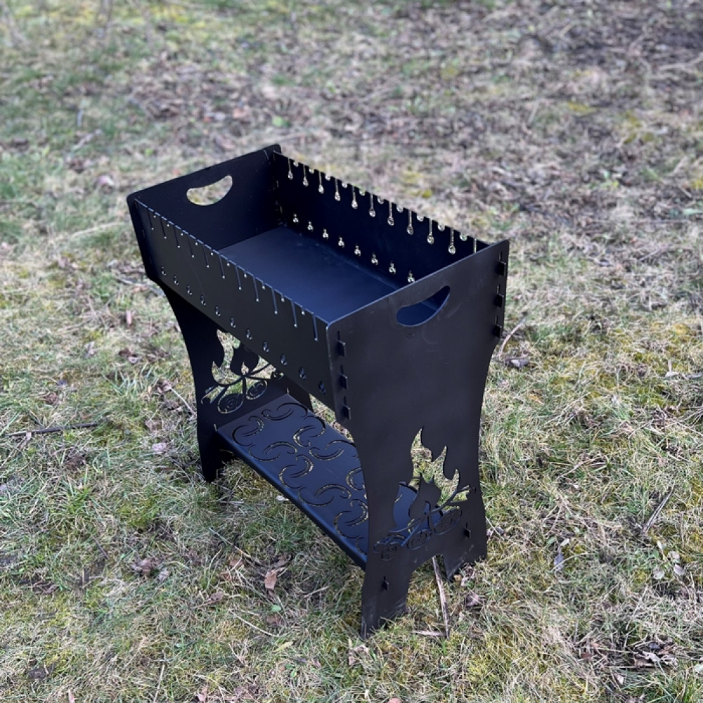 Мангал розбірний 3 мм на 10 або 12 шампурів (високий)