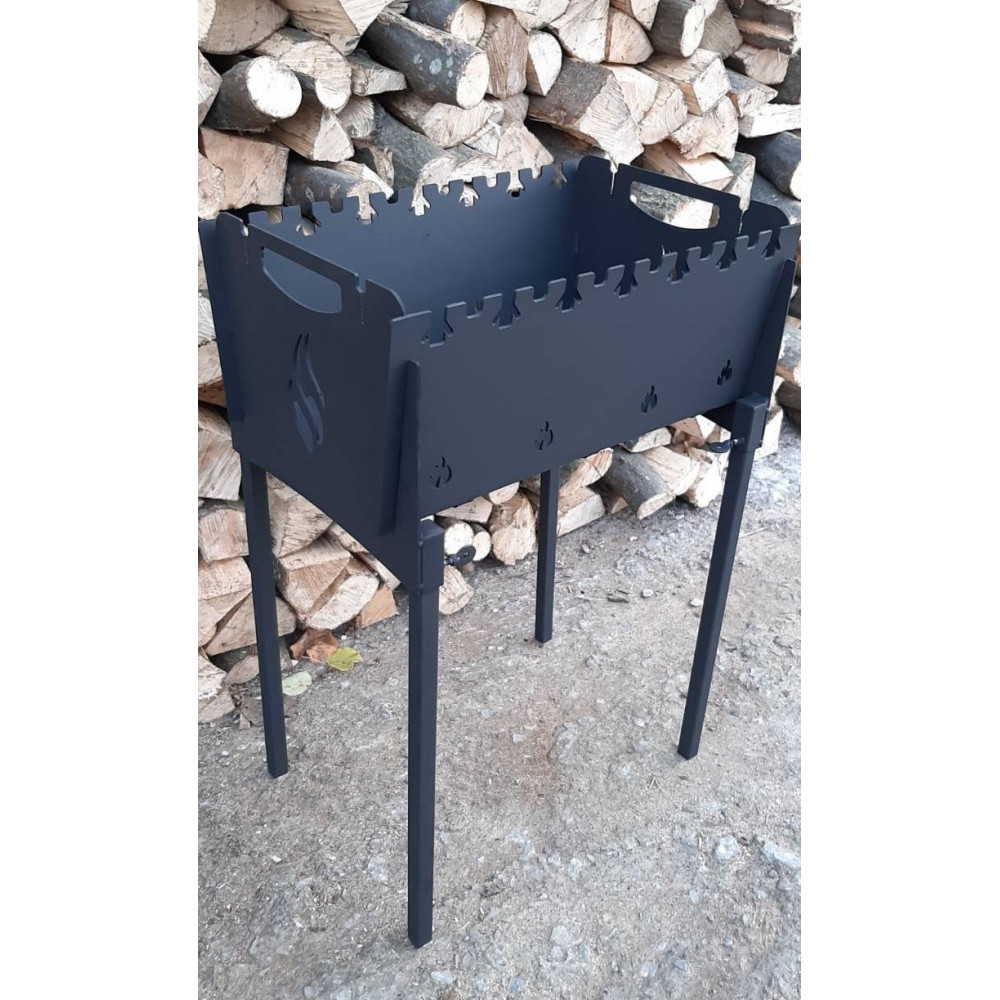 Мангал розкладний 3 мм на 7 шампурів на зйомних ніжках