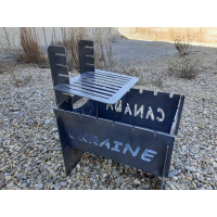 Мангал раскладной SHELFI на 6 шампуров со съемной полкой 