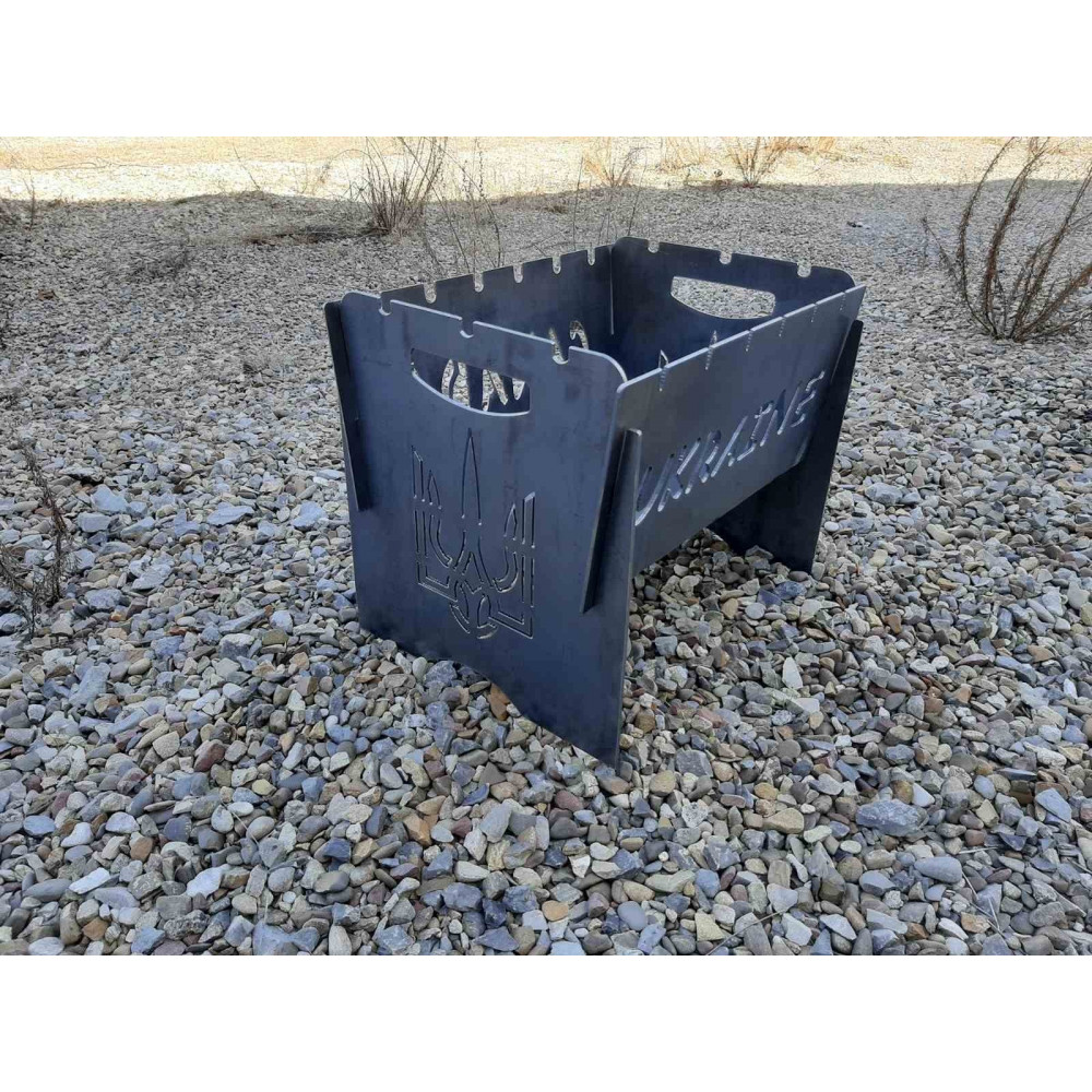 Мангал розкладний UKRAINE на 6 шампурів + ПОДАРУНОК