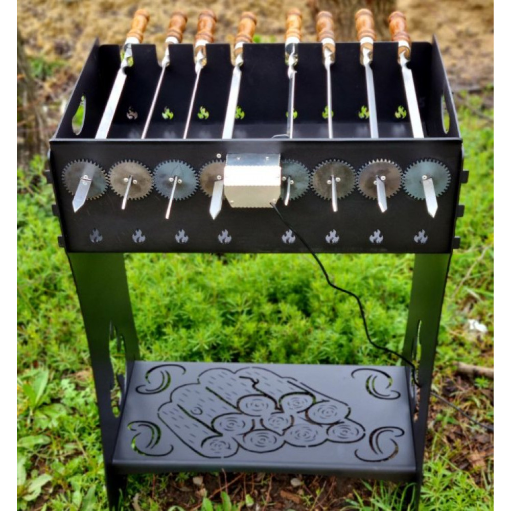 Мангал розбірний 3 мм АВТОМАТИЧНИЙ на 8 - 14 шампурів
