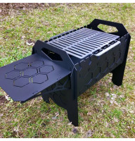 Мангал разборный 3 мм на 7 шампуров с решеткой-гриль 2 в 1