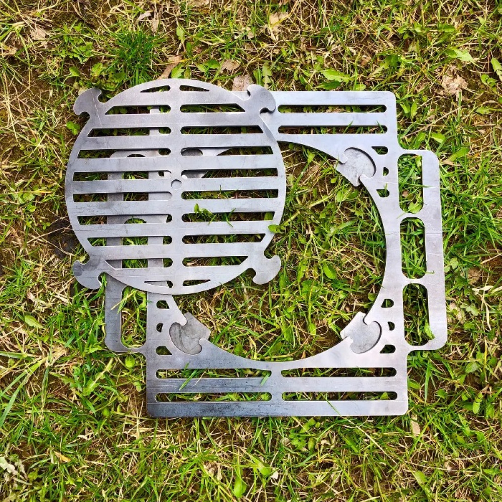 Мангал розбірний 3 мм на 7 шампурів з решіткою-гриль 2 в 1