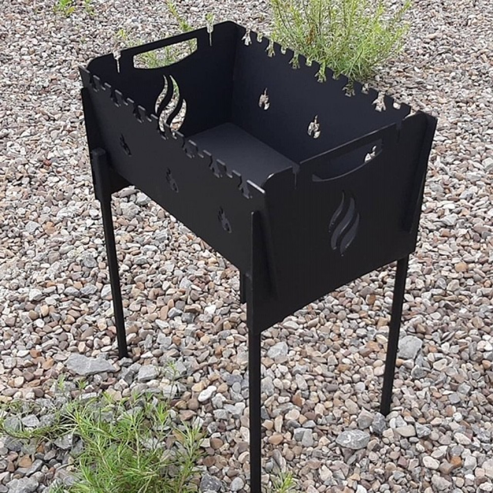 Мангал розкладний 3 мм на 7 шампурів на зйомних ніжках