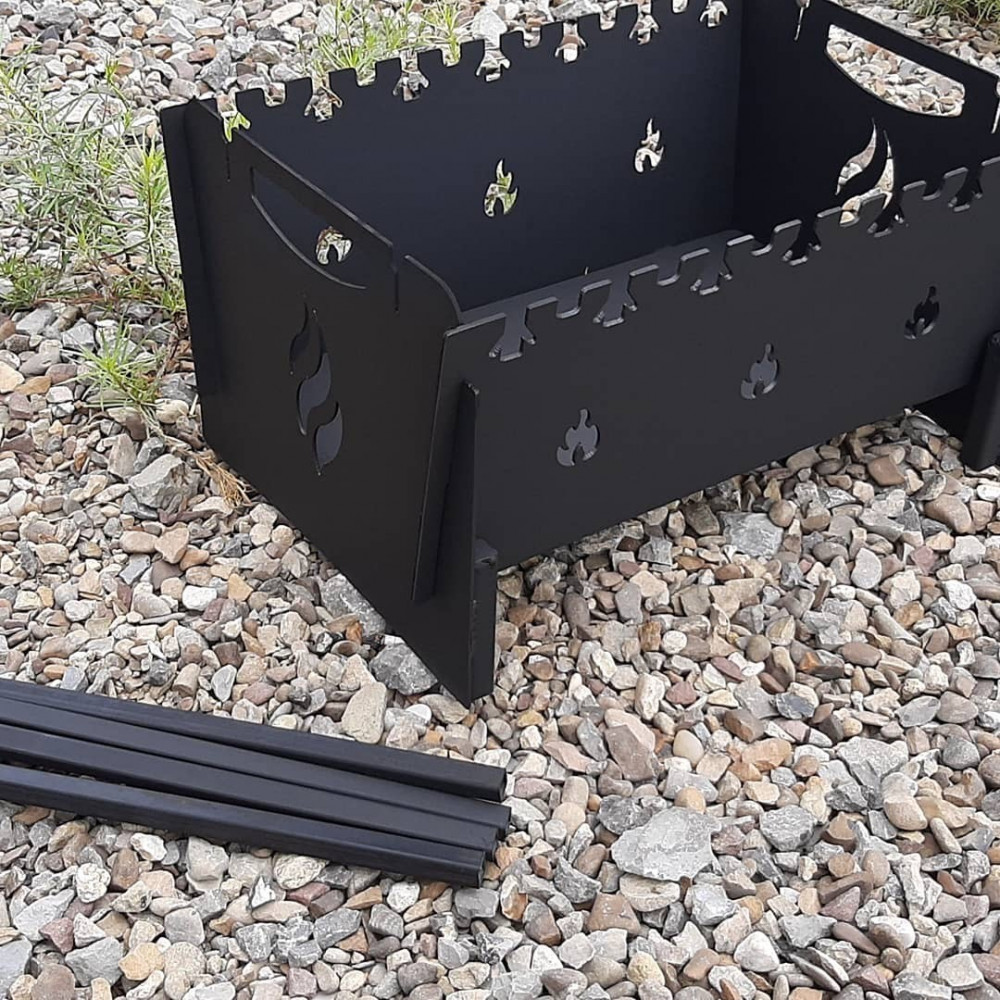 Мангал розкладний 3 мм на 7 шампурів на зйомних ніжках