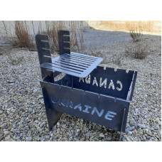 Мангал розкладний SHELFI на 6 шампурів зі зйомною полицею + ПОДАРУНОК