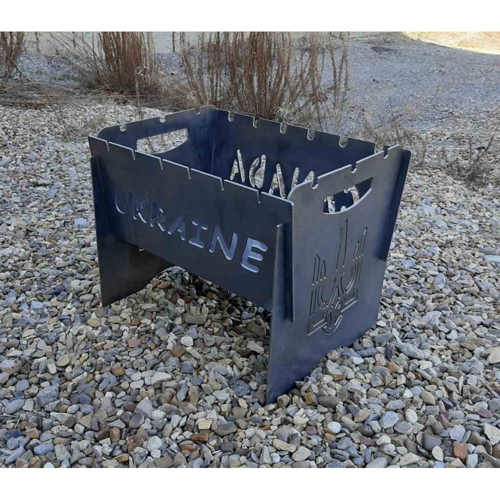 Мангал розкладний UKRAINE на 6 шампурів + ПОДАРУНОК