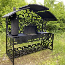 Мангал з коптилнею та пічкою під казан