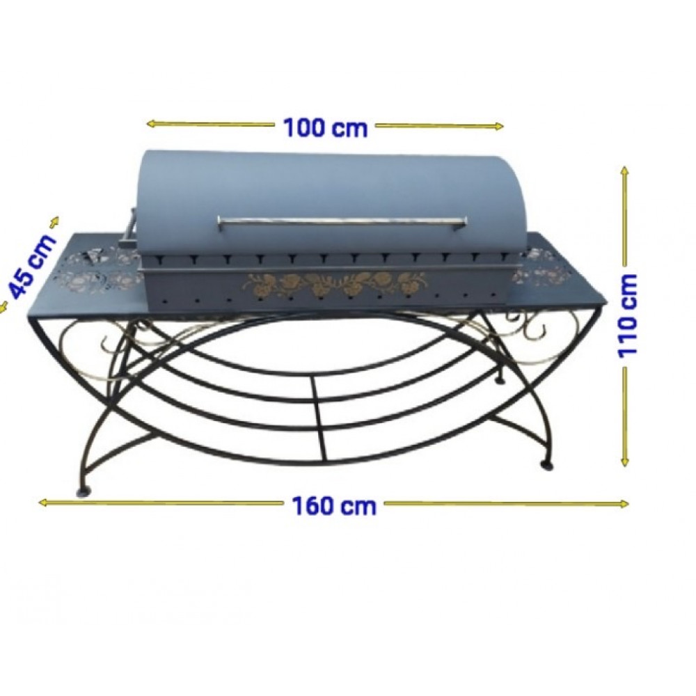 Мангал з кришкою на 12 шампурів