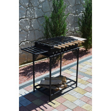 Мангал стаціонарний 3 мм на 10 шампурів з боковими столиками