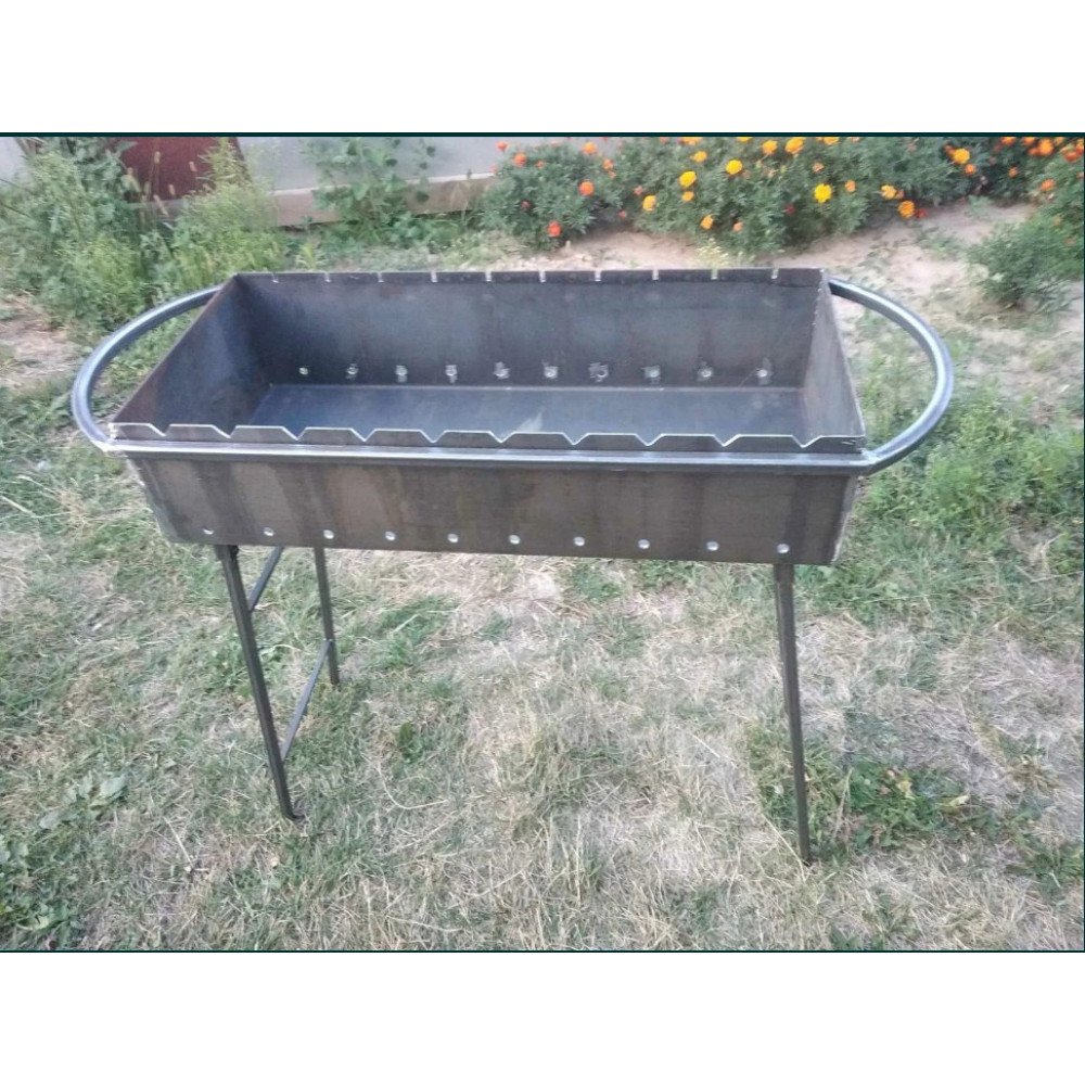 Мангал стаціонарний 3 мм на 10 шампурів, зйомні ніжки