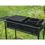 Мангал стаціонарний на 10 шампурів, 4 мм з решіткою-гриль та підставкою під казан