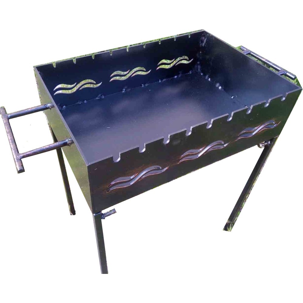 Мангал стаціонарний на 11 шампурів зі знімними ніжками, 4 мм