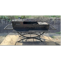 Мангал стаціонарний на 14 шампурів і грубкою під казан (№13)