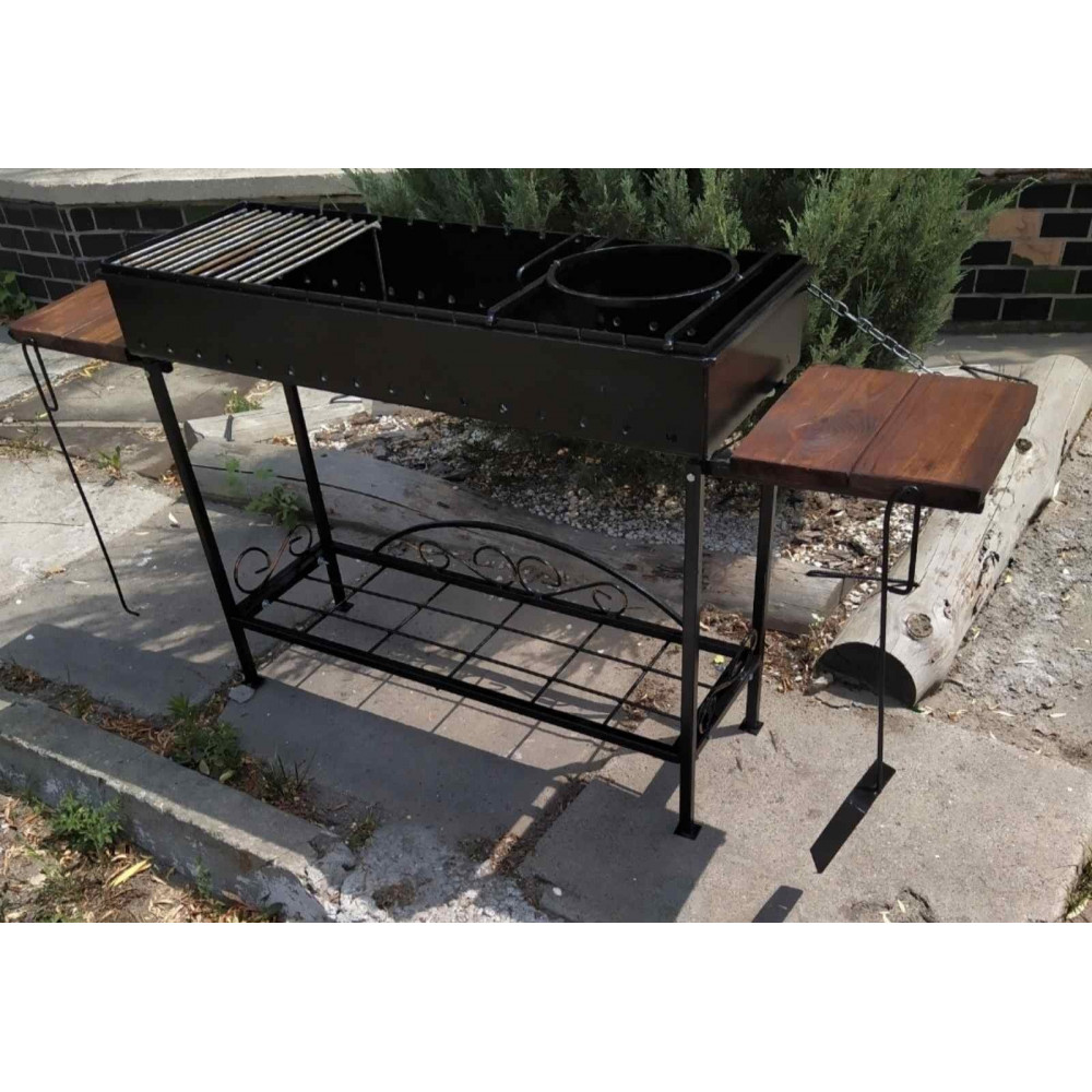 Мангал стаціонарний розбірний на 16 шампурів, 3 мм + ПОДАРУНОК