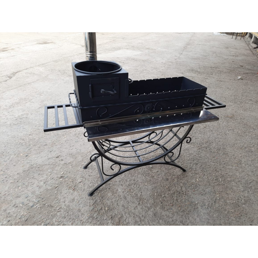Мангал стаціонарний з пічкою на 9 шампурів №113