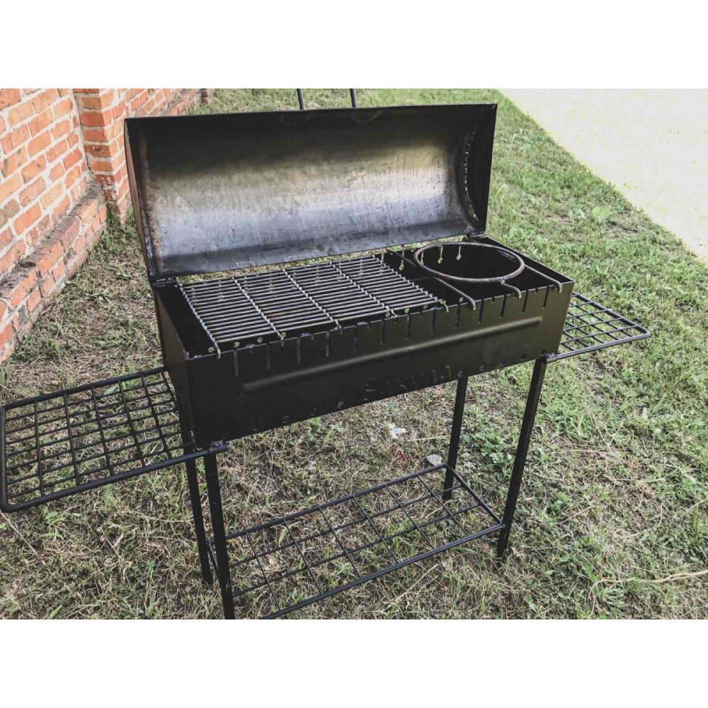 Мангал стаціонарний з підставкою під казан і решіткою-гриль
