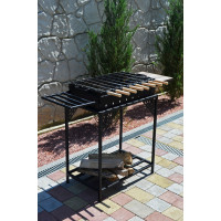 Мангал стационарный 3 мм на 10 шампуров с боковыми столиками