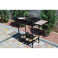 Мангал стационарный 3 мм на 8 шампуров с боковыми столиками